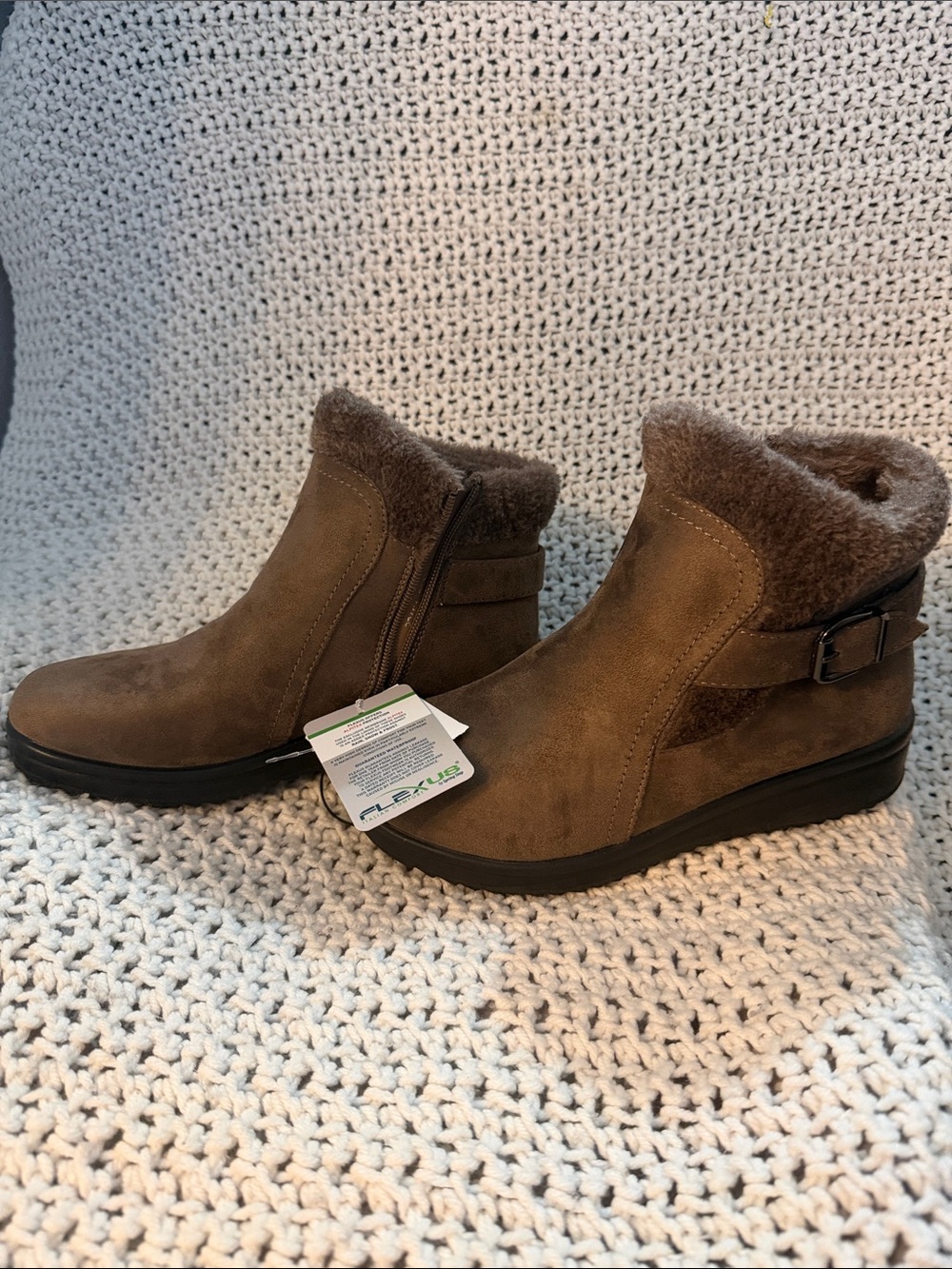 FLEXUS SANTUZZA BOOTIE waterproof Ankle Booties - taupe brown size 7